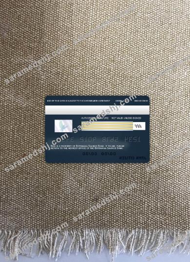 Botswana Savings bank visa card photolook back